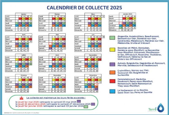 Calendrier collecte 2025