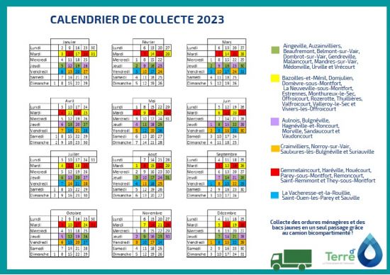 Calendrier de collecte 2023