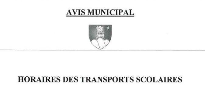 Horaires des transports scolaires